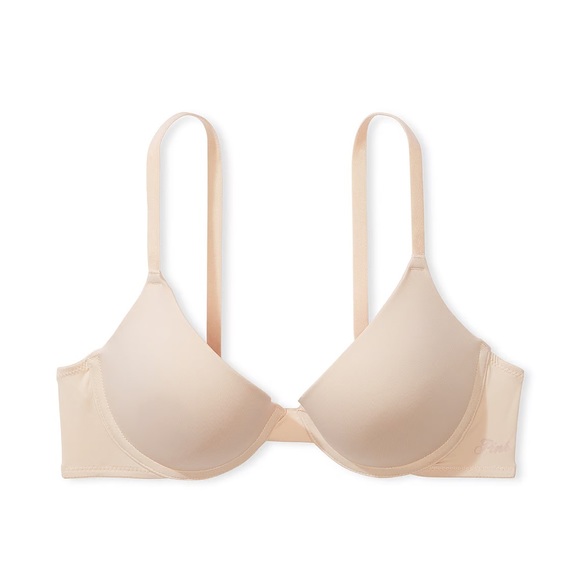 32B Lot of 2 PINK Wear Everywhere Push-up Bra Smooth Marzipan (Cream) - Picture 3 of 8